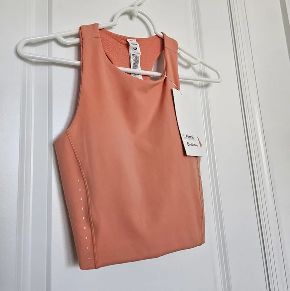 NWT Lululemon Swift Speed Cropped Tank TopB/C Cup Coral Kiss Size 2 - Picture 6 of 16